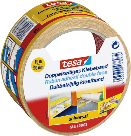 Tesa Universal Αυτοκόλλητη Ταινία Διπλής Όψης Διάφανη 10mx50mm