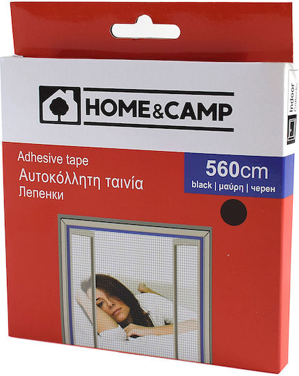 Home & Camp Αυτοκόλλητη Επανατοποθετούμενη Ταινία Μαύρη 5.6mx6mm