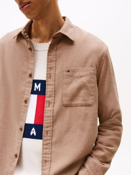 Long-sleeved Flannel Shirt Pecan Nut
