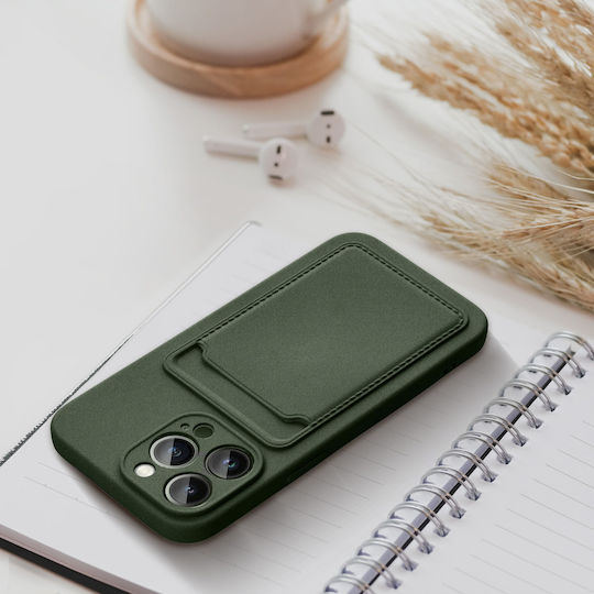 Forcell Card Back Cover Σιλικόνης με Υποδοχή για Κάρτες Πράσινο (Redmi Note 12 4G)