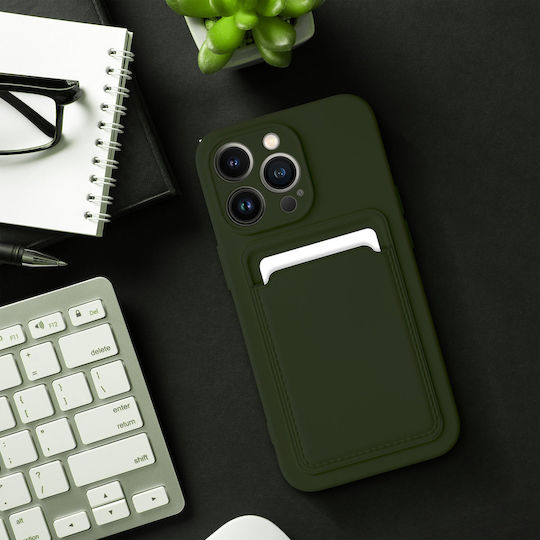Forcell Card Back Cover Σιλικόνης με Υποδοχή για Κάρτες Πράσινο (Redmi Note 12 4G)