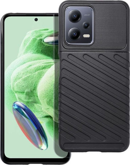 Thunder Umschlag Rückseite Silikon Schwarz (Redmi Note 12 5G)