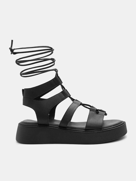 Γυναικεία Σανδάλια Flatforms Μαύρα
