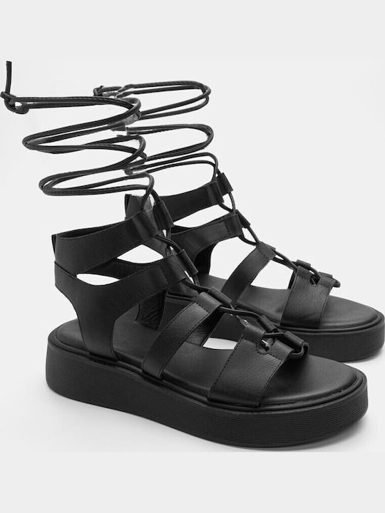 Γυναικεία Σανδάλια Flatforms Μαύρα