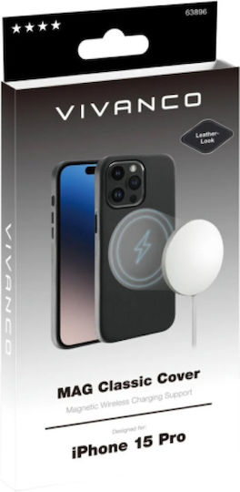Vivanco Mag Classic Cover 360 Full Cover Πλαστικό Μαγνητικό Μαύρο (iPhone 15 Pro)