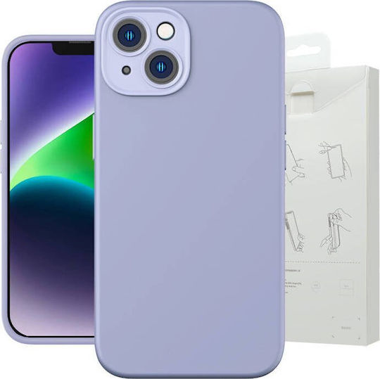 Baseus Liquid Silica Gel Back Cover Silicon Set cu Geam Lavanda (iPhone 14 Plus)