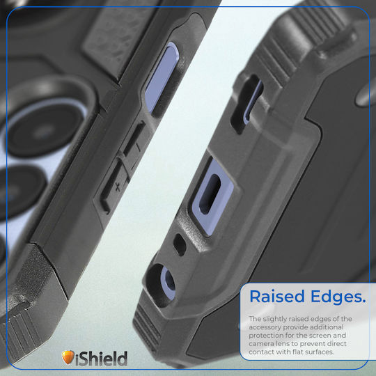 Case Samsung Galaxy A16 Hybrid Armor Dual Shockproof Rotating Ring Holder Stand Function Compatible Magnetic Car Mount Nitro Ishield Black