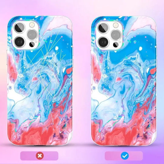 Kingxbar Watercolor Series Back Cover Silicone Blue/Pink (iPhone 12 Pro Max)