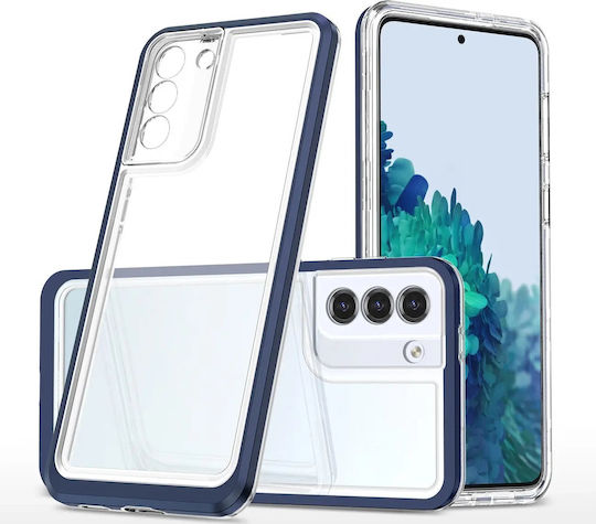 Hurtel 3in1 Back Cover Silicone 1.1mm Transparent / Blue (Galaxy S23)