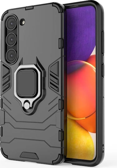 Hurtel Ring Armor Back Cover Plastic Negru (Galaxy S23)