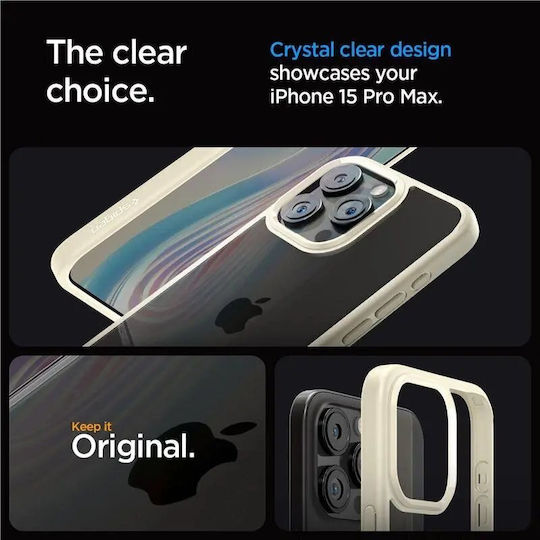 Spigen Crystal Hybrid Задна корица Пластмаса / Силикон Пясъчно бежово (iPhone 15 Pro Max)