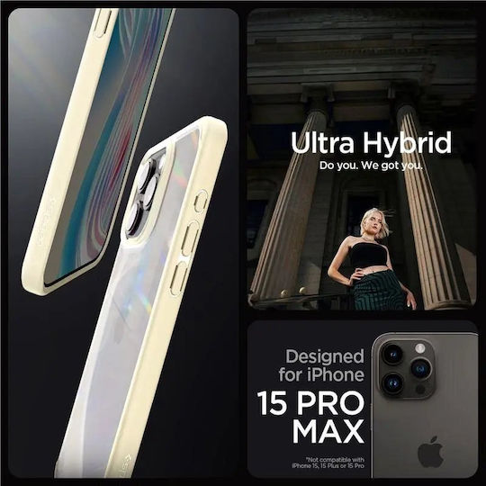 Spigen Crystal Hybrid Задна корица Пластмаса / Силикон Пясъчно бежово (iPhone 15 Pro Max)