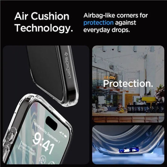 Spigen Crystal Hybrid Back Cover Plastic / Silicon Cristal clar (iPhone 15 Pro Max)