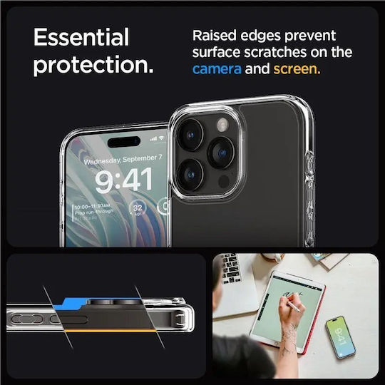 Spigen Crystal Hybrid Back Cover Plastic / Silicon Cristal clar (iPhone 15 Pro Max)