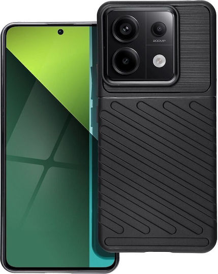 Thunder Umschlag Rückseite Silikon Schwarz (Redmi Note 13 4G)