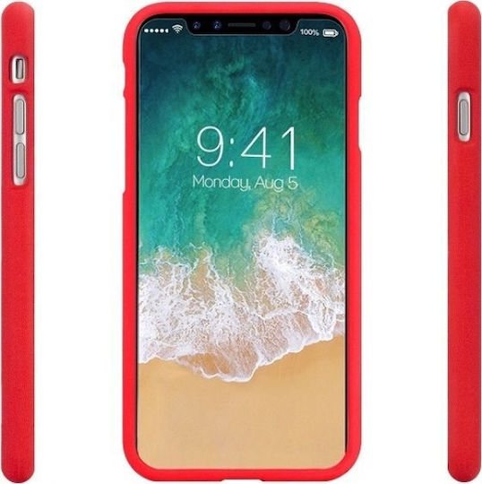 4KOM Umschlag Rückseite Silikon Rot (Galaxy Grand)