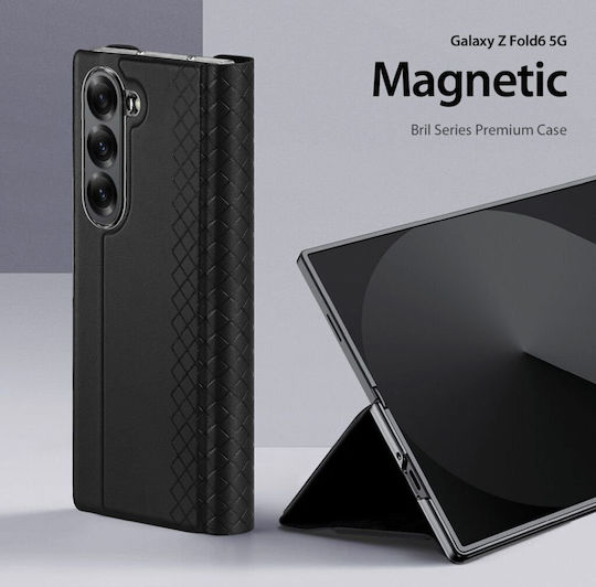 Dux Ducis Umschlag Rückseite Synthetisches Leder Schwarz (Galaxy Z Fold6)