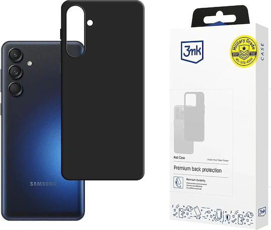 3MK Matt Umschlag Rückseite Gehärtetes Glas 1.2mm Schwarz (Galaxie M55)