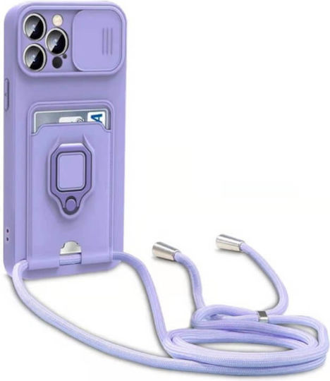Bodycell Multifunction Umschlag Rückseite Kunststoff mit Band und Kartenhalter Lila (Galaxy S22 Ultra 5G)