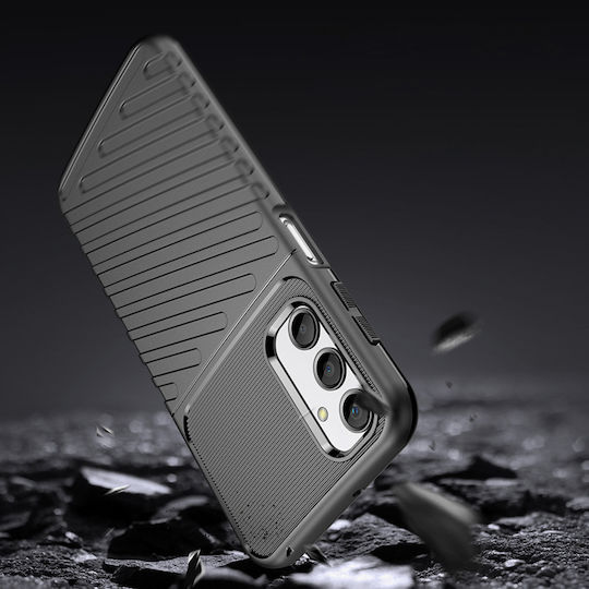Powertech Umschlag Rückseite Silikon Schwarz (Samsung Galaxy A24 4G)