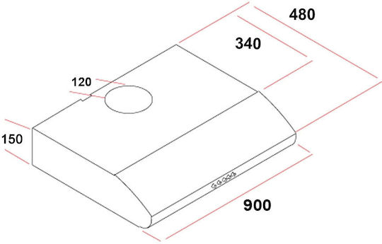 MultiHome MH-6686 Ελεύθερος Απορροφητήρας 90cm Inox