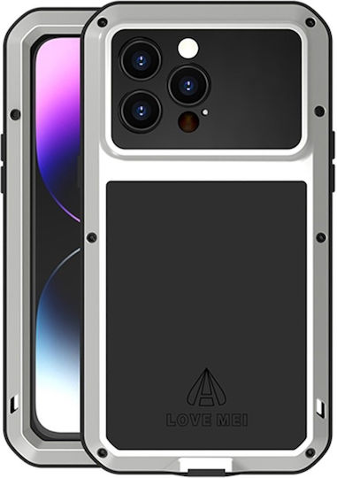 Love Mei Калъф Iphone 14 Pro Max Бронирано Стъкло Сребрист