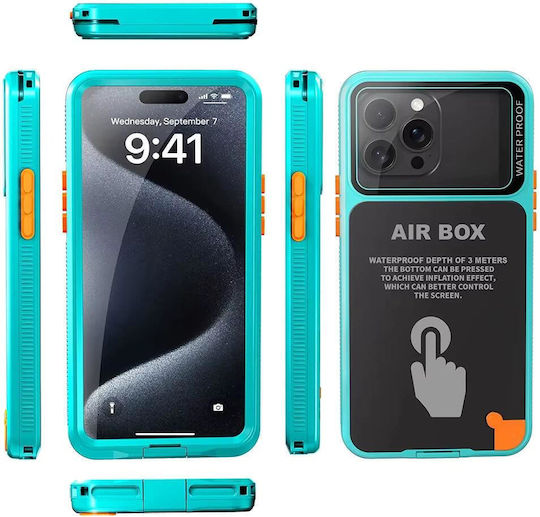 Shellbox Back Cover Tempered Glass Waterproof Blue for iPhone 12 / 12 Pro Xiaomi 13 Pro Realme 14 Pro