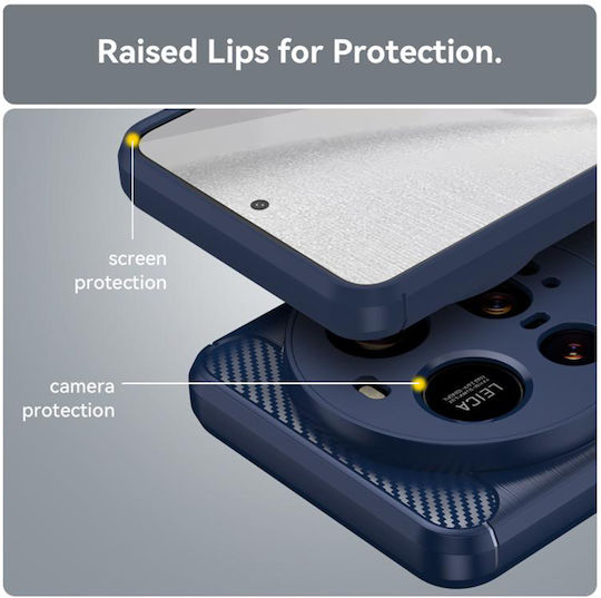 Techsuit Carbon Back Cover Silicone Blue (Xiaomi 15 Ultra)