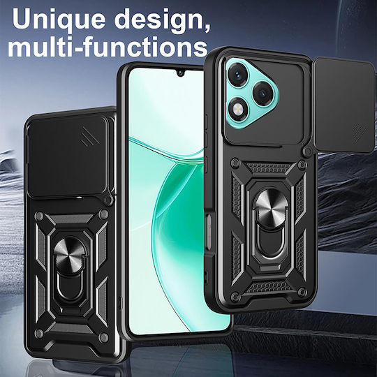 Techsuit Shield Umschlag Rückseite Silikon Schwarz (Honor 400 Lite)
