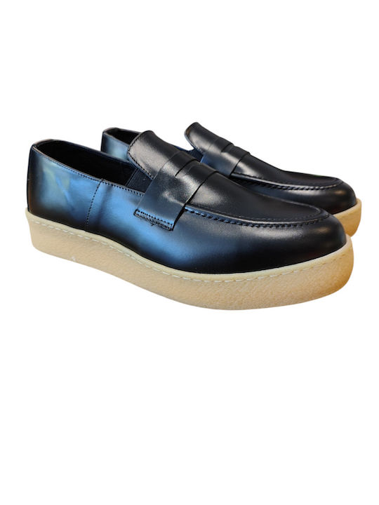 Leder Herren Mokassins in Schwarz Farbe
