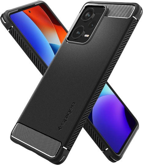 Spigen Rugged Armor Back Cover Σιλικόνης 2mm Matte Black (Redmi Note 12 Pro+)