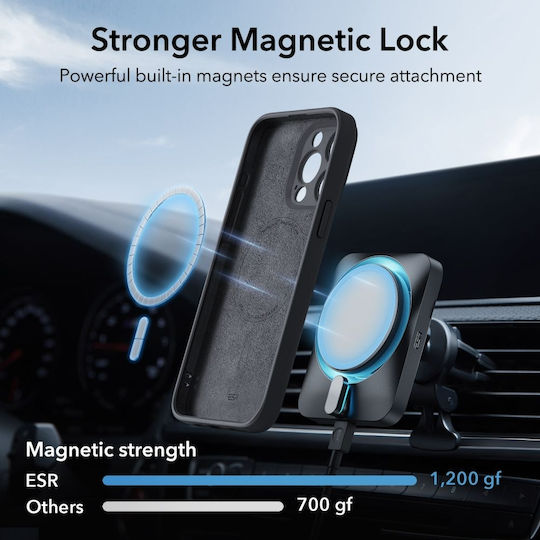 ESR Cloud Soft Halolock Back Cover Σιλικόνης / Πλαστικό 1mm Μαύρο (iPhone 15 Pro)