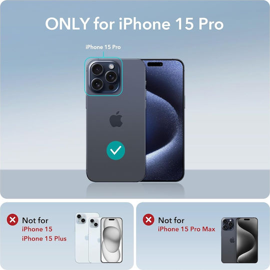 ESR Cloud Soft Halolock Back Cover Σιλικόνης / Πλαστικό 1mm Μαύρο (iPhone 15 Pro)