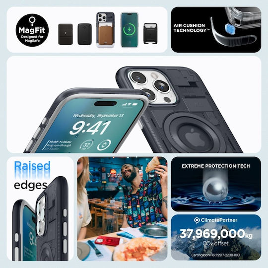 Spigen Classic C1 MagFit Back Cover Σιλικόνης Γκρι (iPhone 15 Pro)