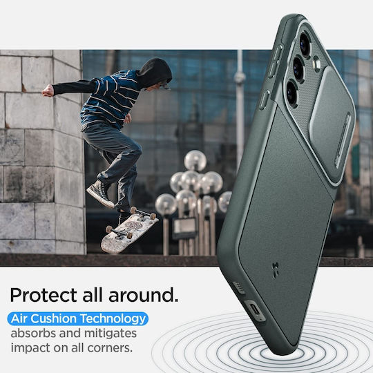 Spigen Optik Armor Back Cover Plastic / Silicone 2mm Abyss Green (Galaxy S23 Ultra)