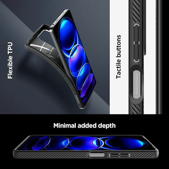 Spigen Liquid Air Umschlag Rückseite Silikon Schwarz (Redmi Note 12 Pro / Poco X5 Pro)
