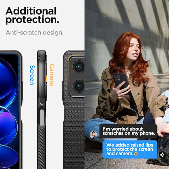 Spigen Liquid Air Umschlag Rückseite Silikon Schwarz (Redmi Note 12 Pro / Poco X5 Pro)