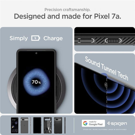 Spigen Liquid Air Задна корица Силикон матово черно (Google Pixel 7a)