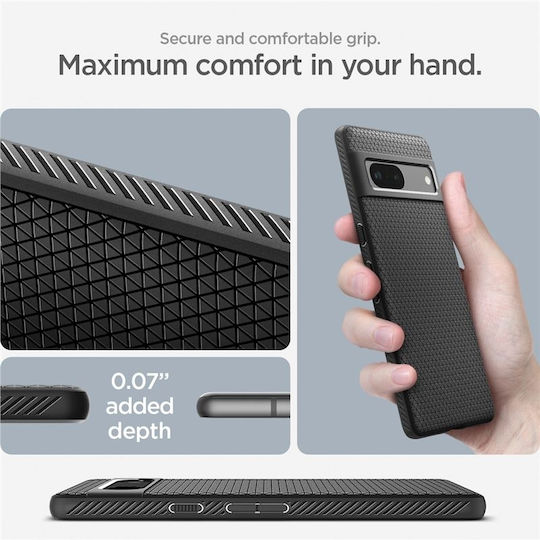 Spigen Liquid Air Задна корица Силикон матово черно (Google Pixel 7a)