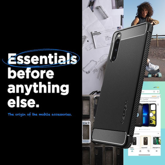 Spigen Rugged Armor Back Cover Silicon 2mm negru mat (Sony Xperia 10 V)