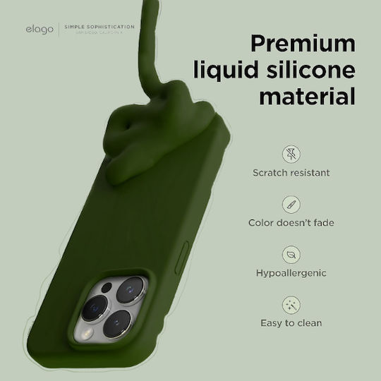 Elago Premium Liquid Back Cover Σιλικόνης 1.7mm Πράσινο (iPhone 15 Pro)