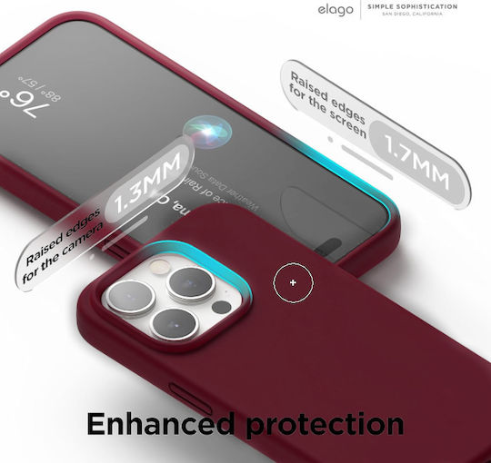 Elago Premium Liquid Back Cover Silicone 1.7mm Burgundy (iPhone 15 Pro)