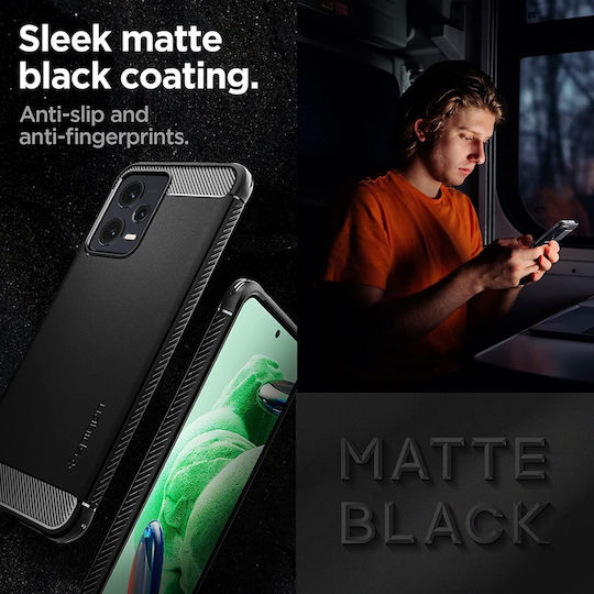 Spigen Rugged Armor Back Cover Σιλικόνης 2mm Matte Black (Xiaomi Poco X5 5G, Redmi Note 12 5G)