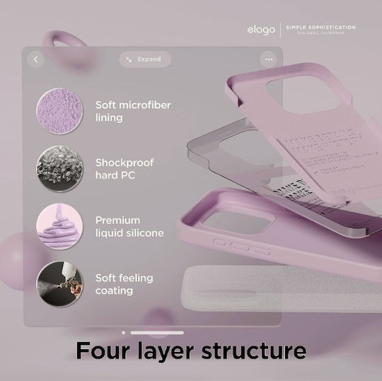 Elago Premium Liquid Back Cover Silicon 1.7mm Lila (iPhone 15 Pro)