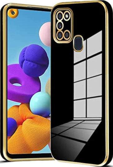 Bodycell Gold Plated Задна корица Силикон Черен (Galaxy A21s)