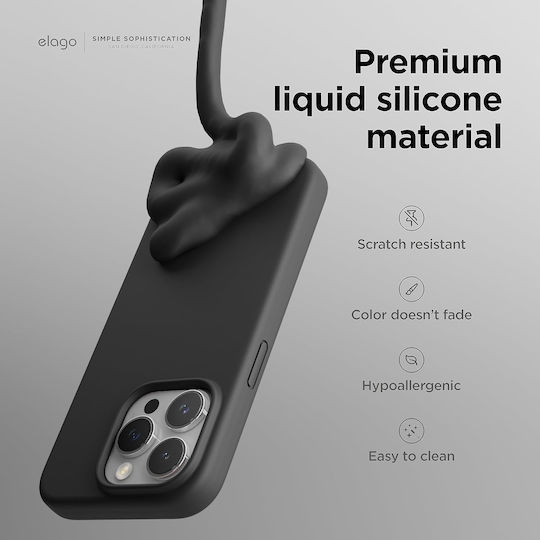 Elago Premium Liquid Back Cover Σιλικόνης 1.7mm Μαύρο (iPhone 15 Pro)