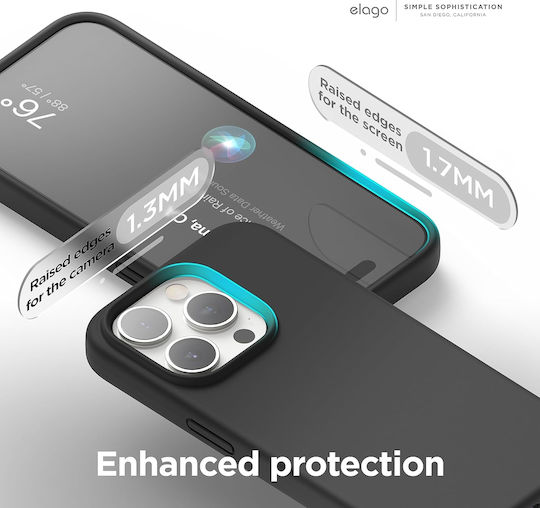 Elago Premium Liquid Back Cover Σιλικόνης 1.7mm Μαύρο (iPhone 15 Pro)