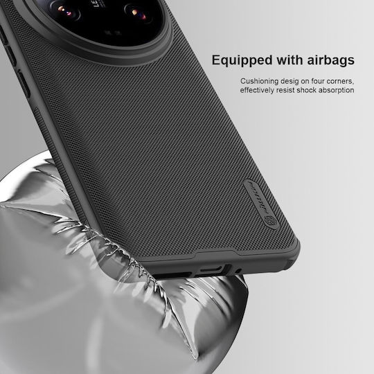 Nillkin Super Frosted Pro Umschlag Rückseite Kunststoff / Silikon 0.5mm Wasserdicht Schwarz (Xiaomi 14 Ultra)