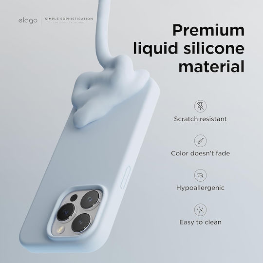 Elago Premium Liquid Umschlag Rückseite Silikon 1.7mm Hellblau (iPhone 15 Pro)