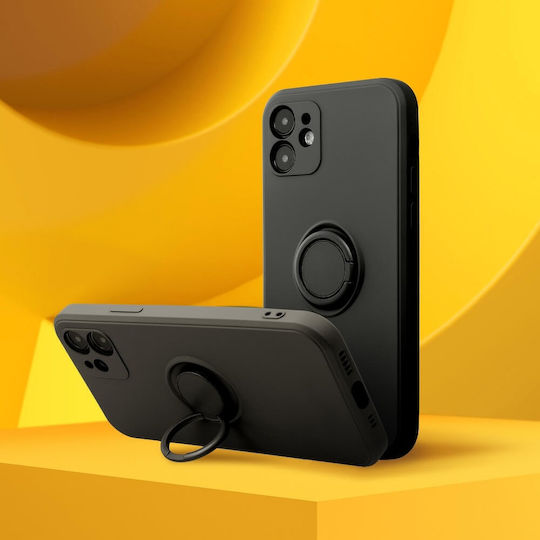 Forcell Ring Back Cover Σιλικόνης Μαύρο (Redmi Note 11 / 11S 4G)